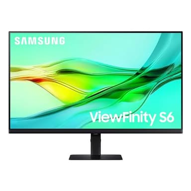 SAMSUNG 32" ViewFinity S6 (S60UD) Series QHD High Resolution Computer Monitor, 100Hz, HDR10, USB-C, Built-In LAN Port, Daisy Chain Support, Easy Setup, Height Adjustable Stand, LS32D606UANXGO, 2024