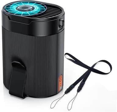 Portable Waist Fan Rechargeable, Mini Belt Clip on Personal Wearable Body Cooling Fans that Blow Cold Air,Dual Clip under Shirt Battery Powered Neck Coolers for Hot Weather,Camping,Outdoor,Jobsite