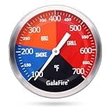 GALAFIRE 3 3/16 Inch BBQ Temperature Gauge for Smoker Wood Charcoal Pit, Large Face Grill Analog Thermometer