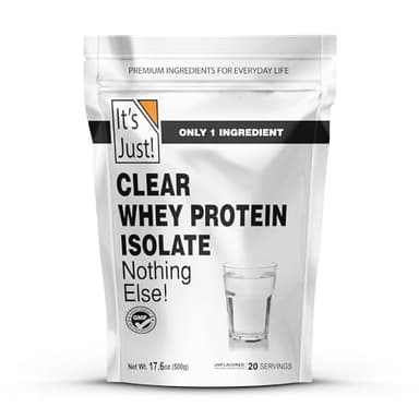 It's Just! Clear Whey Isolate Protein Powder - Zero Carbs, Gluten Free, Non-GMO, Unflavored - 17.6 oz