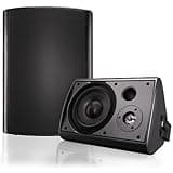 Herdio 6.5 Inches Indoor Outdoor Bluetooth Speakers Waterproof with Powerful Bass,Wall Mount Speakers Wired Weather Resistant for Patio Home Deck Porch Backyard 400 Watts(Black)