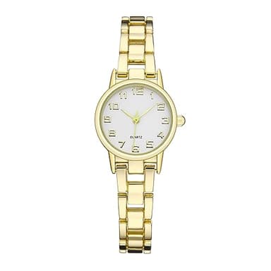 TWOPTION Womens Waterproof Wrist Watch,Women's Small Thin Analog Bracelet Quartz Watch Dainty Christmas Gifts (Gold-15#)