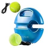 Q&F Tech Tennis Trainer Rebound Ball Set/Kit, Solo Tennis Practice Reaction Ball, Portable Tennis Rebound Kit for Self-Practice, 1 Training Base and 2 String Balls for Beginners/Adults - 1base+2balls