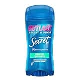 Secret Outlast Antiperspirant Deodorant for Women, Sweat & Odor Protection, PH Balancing Minerals, Clear Gel, Unscented, 2.6 oz
