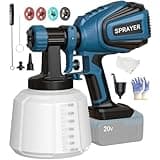 Cordless Paint Sprayer for Dewalt 20V MAX Battery Electric Spray Paint Gun with High Capacity Container Easy to Clean for House Painting Blue(Not Include Battery)