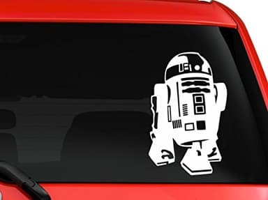 R2D2 Robot Die Cut Vinyl Decal Sticker for Car Truck Laptop Window Helmet Game Box (White, 6")