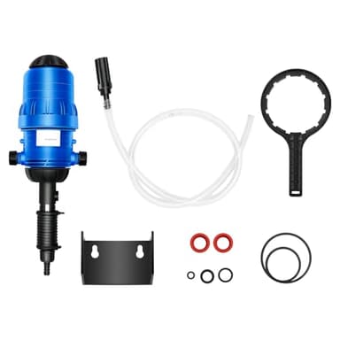 Water Powered Flow Dosing Pump, Fertilizer Injector Dispenser Proportioner Automatic Dosing 0.4-4% 4-30℃ for Drip Irrigation Fertilizer/Livestock