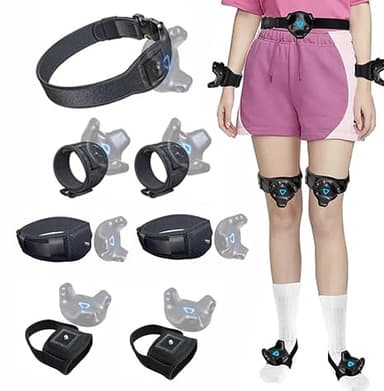 Skywin Vive Tracker Straps for HTC Vive, 3.0, 2.0, and Ultimate Trackers (1 Waist Belt, 2 Hand, 2 Feet and 2 Legs Straps), Secure and Comfortable Full Body Tracking (Trackers Not Included)