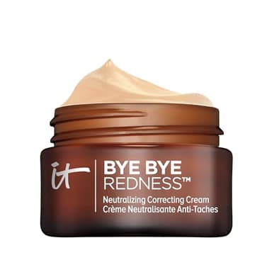 IT Cosmetics Bye Bye Redness Full Coverage Color Correcting Cream (Light Beige) - Redness Neutralizing Tinted Face Moisturizer, 12HR Hydration, Hyaluronic Acid, Colloidal Oatmeal - 0.37 fl oz