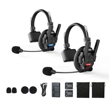SYNCO XTALK XPRO2 Wireless Intercom Headset System, 2 Person 2.4GHz Wireless Communication Headset 500m/1640ft with Noise Reduction Program Production Live Show, Xtalk-Xpro2-Wireless-Headset-Intercom