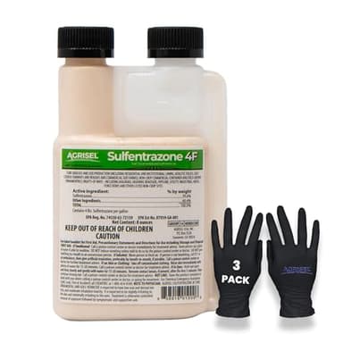 Agrisel Sulfentrazone 4F Weed Killer, Pre-Emergent and Post-Emergent, Broad-Spectrum Control, Stops 100+ Weeds, Pet Safe, Includes 3-Pack of Agrisel Protective Gloves, 8 Ounces