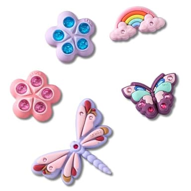 Crocs Unisex Jibbitz Shoe Charms Multi-Packs, Kids & Toddlers Collection Magical Garden Bug 5-Pack
