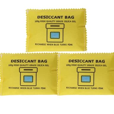 100g Rechargeable Desiccant Silica Gel Beads Pack Lab Desiccants Bag Rechargeable Moisture Absorbing for Storage Bins and Totes(3pack)