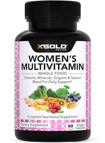 Vegan Women's Daily Multivitamin 50 Plus with Organic WholeFood Based Natural Ingredients, Ginger, Maca, Multi-Vitamin B Complex & More - Energy Support, Immune System Booster -90 Capsules