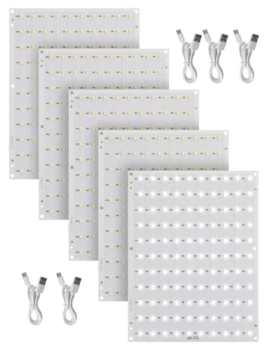 CMYK LED Backlight Board FAZ007 for BambuLab P1/X1/A1/P2S Series 3D Printer, Makerworld 3D Printer Accessories Replacement PCB Lithophane Panel with Connection Cable, DIY 3D Printing Projects(5 Packs)