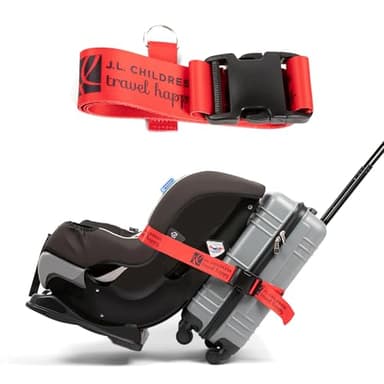J.L. Childress Car Seat Luggage Strap - Travel Belt Attaches Baby Car Seat to Suitcase, For Airplane & Airport Travel, Universal Size, Strong Nylon Webbing
