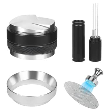 53mm Espresso Accessories Kit – Coffee Distributor and Tamper Leveler, WDT Tool, Magnetic Dosing Funnel and Puck Screen with Remover, Espresso Tools Fit Breville 54mm Portafilters