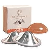 Silvercuppa 925 Silver Nipple Cups for Breastfeeding with Silicone Rings - Newborn Silver Nipple Shields, Postpartum Essentials & Nipple Covers for Nursing Mothers - X-Large