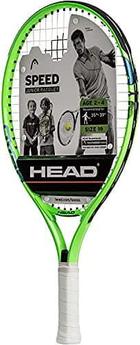 HEAD Speed Junior Pre-Strung Tennis Racquet, Lightweight Youth Tennis Racket for Kids & Beginners, Durable Aluminum Frame, Age 2-4, 19 inch, Green