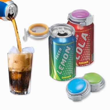 Jokari 2 Click Can Pump and Pour Carbonation Saver for 12oz Soda and Beer Cans Keep Fizzy Drinks Fresh Press On Manual Soda Preserver Reusable Can Cap for Carbonated Beverages 2 Pack