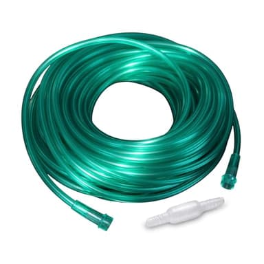 Bistras Oxygen Tubing 50FT Green Crush Resistant Non Kinking for Cannula Nasal Tubing and Oxygen Concentrator with Standard End Connectors, Swivel Connectors Included,1-Pack