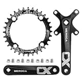laffoonparts Mountain Bike Single Speed Square Taper Crankset 170mm Cranksets Bicycle Crank Set with 104BCD 32T Round/Oval Chainring, Replacement for Shimano Replacement for SRAM Replacement for FSA