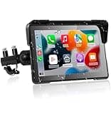 YHTIMIOX Motorcycle CarPlay Screen, 7 Inch Waterproof Touchscreen, Portable Carplay & Android Auto GPS Navigation Screen for Motorbike,Support Dual Bluetooth, Car GPS, Siri, G00gle Assistant, TF-128G