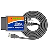 USB OBD2 ELM327 Scanner Reader USB to OBD2 Cable ELMconfig FoCCCus Diagnostic Scan Tool OBD2 to USB OBDii ELM 327 Interface Code Reader for Ford GM Chevy Lincoln etc for Laptop PC
