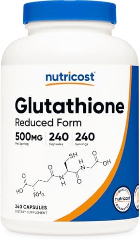 Nutricost Glutathione Capsules 500mg, 240 Capsules - Gluten Free, GMO Free