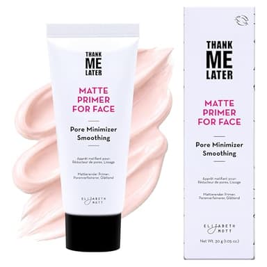 Elizabeth Mott Thank Me Later Face Primer - Mattifying Makeup Base Primer for Smooth Skin - Pore Minimizer, Helps Smooth Fine Lines - Long-Lasting, Lightweight, Leaping Bunny Certified, 30g