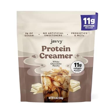 White Chocolate Mocha Protein Coffee Creamer - Grass Fed Pasture Raised Collagen - Hair, Skin & Nail Support, Boosting MCTs, Keto Friendly, Lactose Free & Gluten Free, No Added Sugar, 11g of Protein