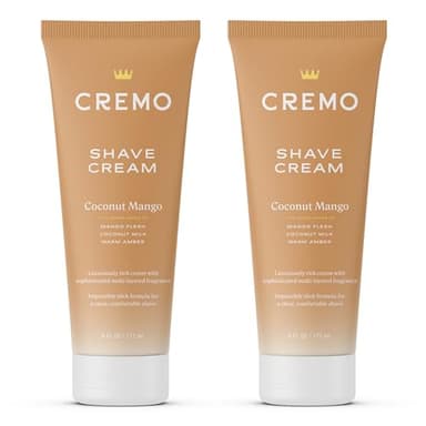 Cremo Womens Shaving Cream Sensitive Skin, Moisturizing, Coconut Mango, Ultra-Slick Shave Cream for Women, Fights Nicks, Cuts and Razor Burn, 6 Fl Oz (Pack of 2)