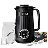KIDISLE 32oz Automatic Soy Machine for Homemade Almond, Oat, Coconut, Soy, Plant Based Milks and Non Dairy Beverages with Delay Start/Keep Warm/Self-Cleaning/Boil Water, Black