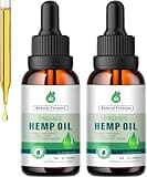 Hemp Oil Drops Premium Organic (2 Pack) 2,800,000 Maximum Strength - 100% Natural, Vegan-Friendly Tincture Relaxation, Pain Relief, Good Mood (Natural)