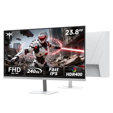 KTC 24 Inch 240Hz Gaming Monitor, FHD 1080p PC Computer Monitor with Fast IPS Panel, 1ms Adaptive Sync, HDR400, 116% sRGB, HDMI/DP/USB2.0 Port, Tilt Adjustment, VESA, Eye Care, White, H24F7