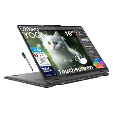 Lenovo Yoga 7i 2-in-1 Laptop, 16" FHD+ 2K Touchscreen Display, 12-core Intel Core Ultra 7 155U, 16GB LPDDR5X, 1TB SSD, Backlit KB, Fingerprint, Thunderbolt 4, Win 11 Home, Storm Grey, EAT 16GB USB Pen