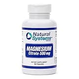 Magnesium Citrate 500mg 60 Capsules by Natural Systems - Magnesium Supplement Powder Muscle Calm - Magnesium Citrate Supplement for Constipation - Magnesium Citrate Powder Capsules for Natural Slim