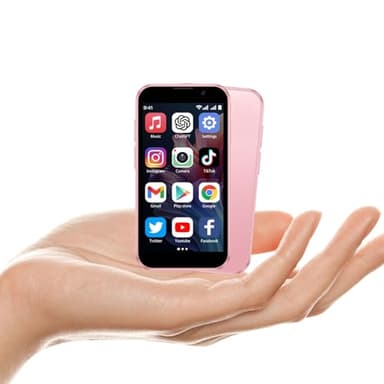 BLKE AIR Mini Phone 3.0" HD Touch Screen Mini Smartphone World's Smallest Unlocked Android Compact Mobile Phone for Kids & Students Cell Phone wih GPS Dual SIM Face ID 2GB+16GB Pink