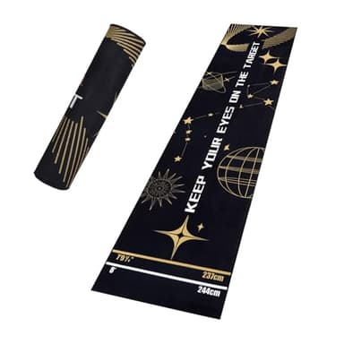 Yirinatek Professional Darts Mat with Oche Line System & Throw Lines – Premium Dart Mat for Floor Steeldart & Soft Darts | 260x60 cm | with Throwing Line | Ideal as a Gift