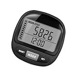 DonDofla 3D Pedometer Step Counter for Walking and Miles, Simple Step Tracker with Large Digital Display and Clip Lanyard, Steps Track Accurately Steps Monitor Watch for Women Men Adults Seniors Dog