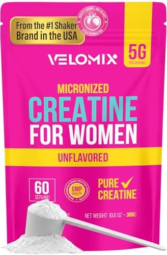 VELOMIX Creatine for Women - 100% Pure Micronized Creatine Monohydrate for Women | Supports Glute, Lean Muscles, Recovery, & Strength | 300g Per Serv (5g) - 60 Servings
