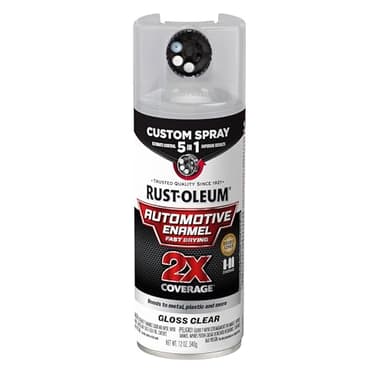 Rust-Oleum 2X Automotive Enamel Custom Spray 5-in-1 Spray Paint, 12 oz, Gloss Clear