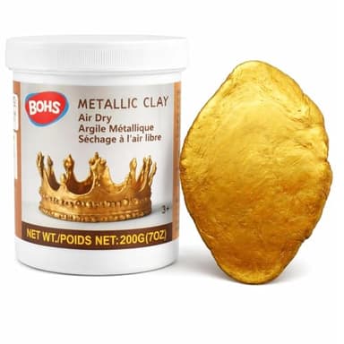 BOHS Golden Metallic Clay - 200g,Air Dry,Shiny - for Item Decoration, Figures,Props Sculpting Materials