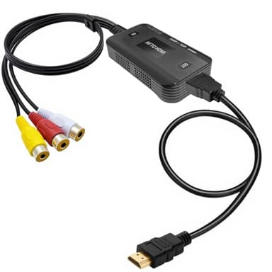 Tackston RCA to HDMI Converter, 1080P RCA Composite AV to HDMI Video Converter Cable Compatible with Wii NES N64 PS2 Xbox 360 Sega Genesis VHS VCR DVD Players to TV Display with HDMI Interface