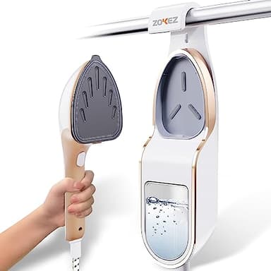 ZOKEZ Handheld Steamer for Clothes, 1500W Extra Large Soleplate, 330ml Detachable Tank, 2-in-1 Horizontal & Vertical Use, Fabric Wrinkles Remover, No Water Leak and Auto-Off