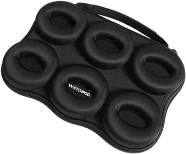 WATCHPOD Six Watch Travel Case Storage Holder Box for 6 Watches | Tough Portable Protection w/Zipper Fits All Wristwatches & Smart Watches Up to 50mm (Black)