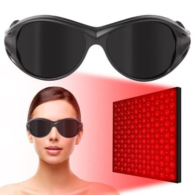 FreeMascot Red Light Therapy Glasses, Laser Safety Glasses IPL 200-2000nm, Eyes Protection for Tanning Goggles and Red Light Therapy