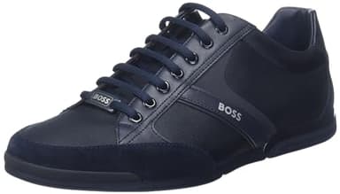 Hugo BOSS Men's Saturn Low Profile Sneakers Open Dark Blue 13 Medium