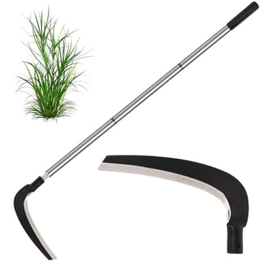 ROLKAR Scythe Tool for Grass Cutting, Weeding Sickle Garden Tools for Clearing Bushes, Brush, Vines in Yard, Fields, Ditches, Paths, Landscaping, Weed Razor Cutter Machete for Farming Harvesting