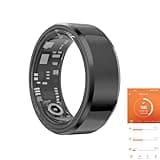GenXenon Fitness Tracker Smart Ring,Step Counter,Heart Rate Blood Oxygen Sleep Tracker Health Ring, 6ATM Waterproof Long Battery Life Smart Rings Compatible with iOS & Android （ Black US8）